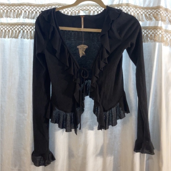 Free People Sweaters - NWT Black Tie Top
